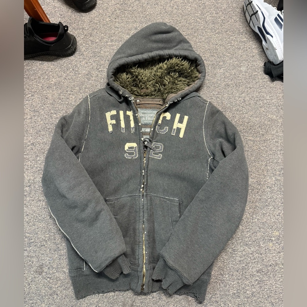 Abercrombie and Fitch Wolf Jaw Fur Jacket Size L